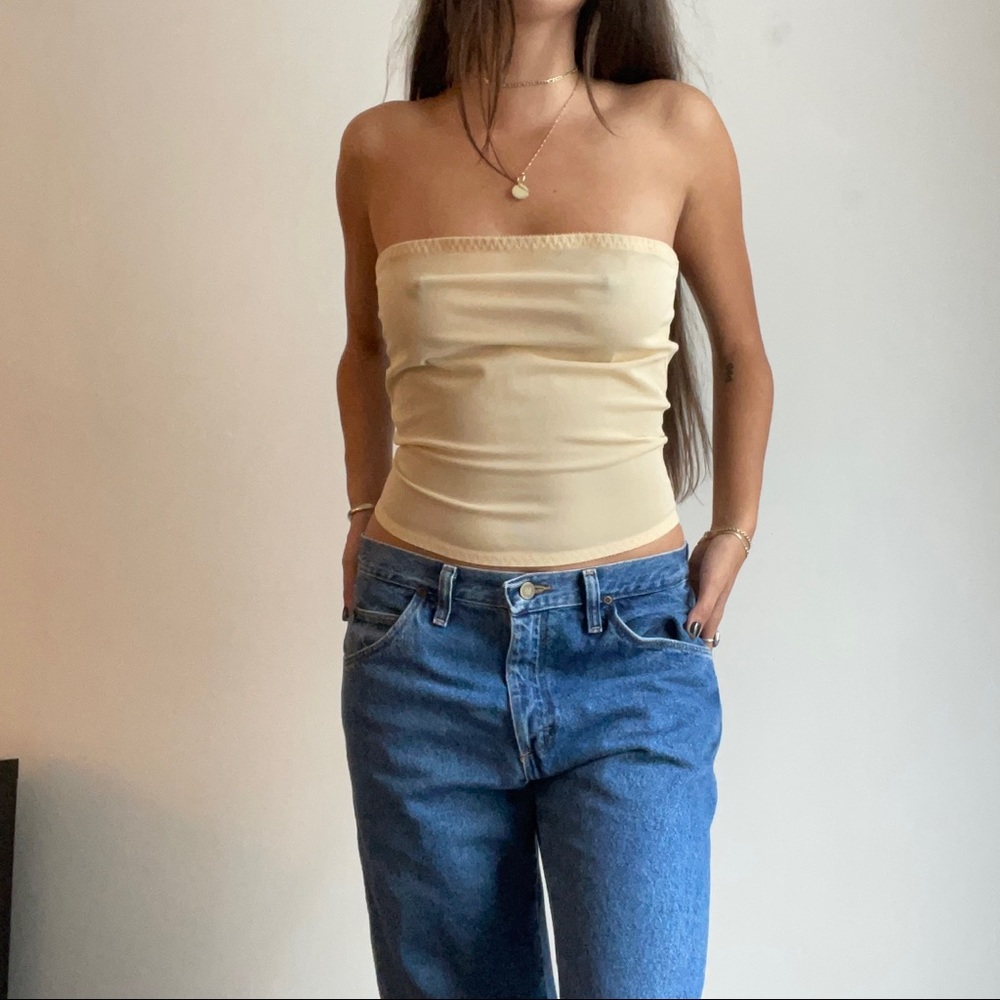 Sheer mesh tube top